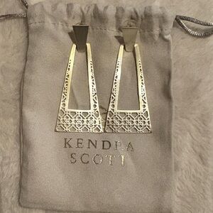 Kendra Scott Silver Filigree Triangle Drop Earrings